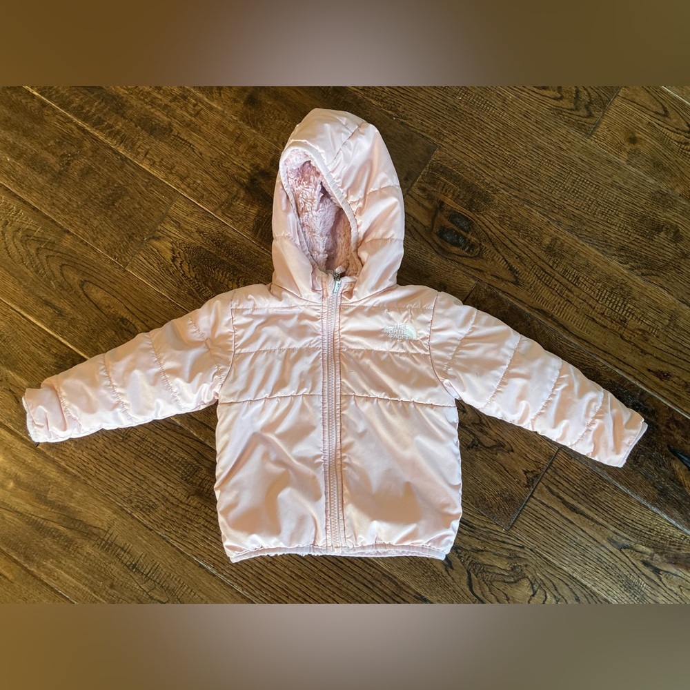 Northface Pink Hooded Jacket 12-18 months
